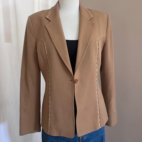 Vintage Vertigo Paris Tan Blazer Jacket - Picture 2 of 6